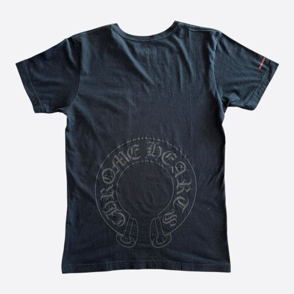 Chrome Hearts Black & Red Horseshoe Logo T-Shirt - Picture 2 of 7